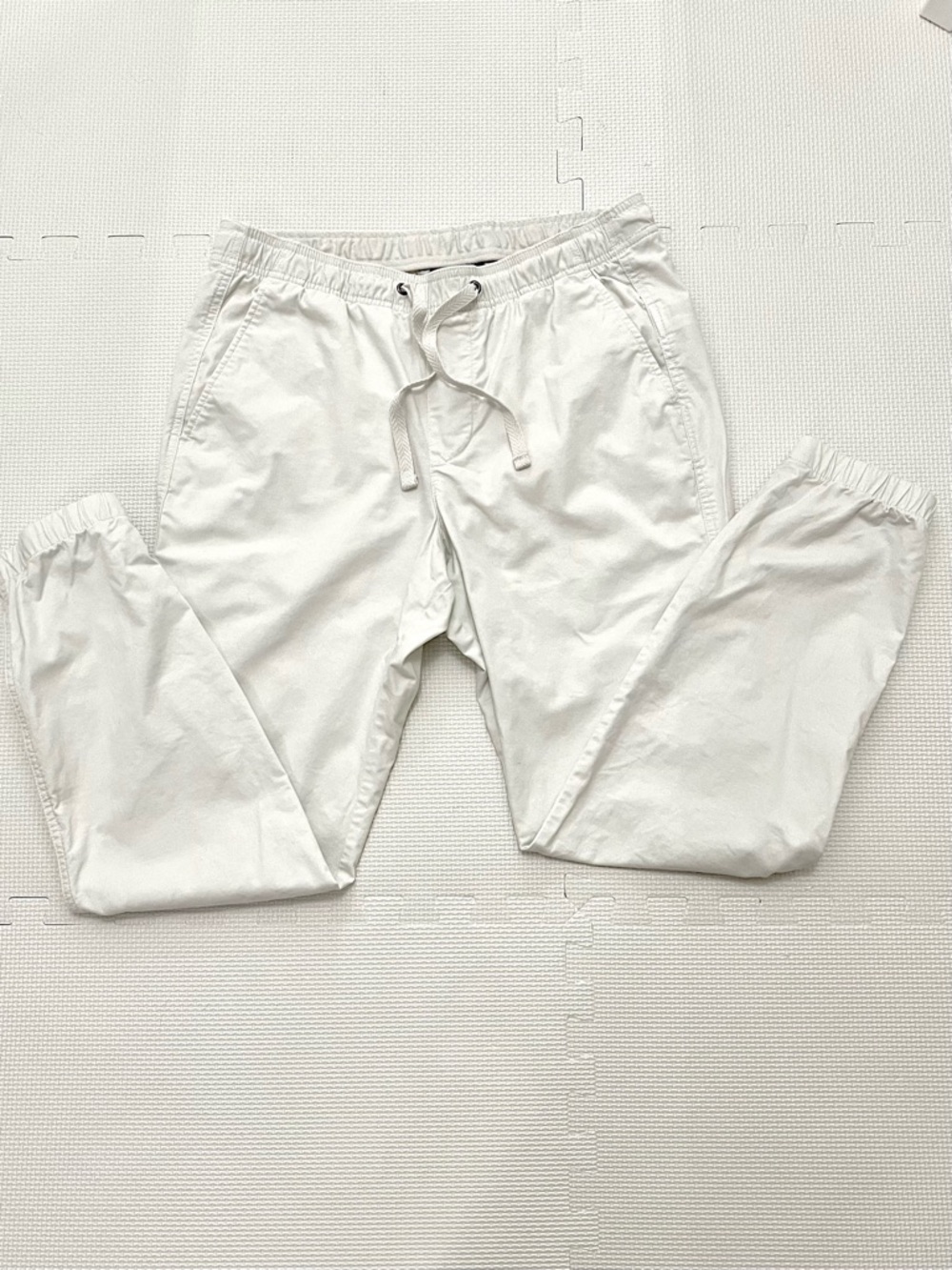 GAP Jogger Pants White Elastic Waist Drawstring Size M